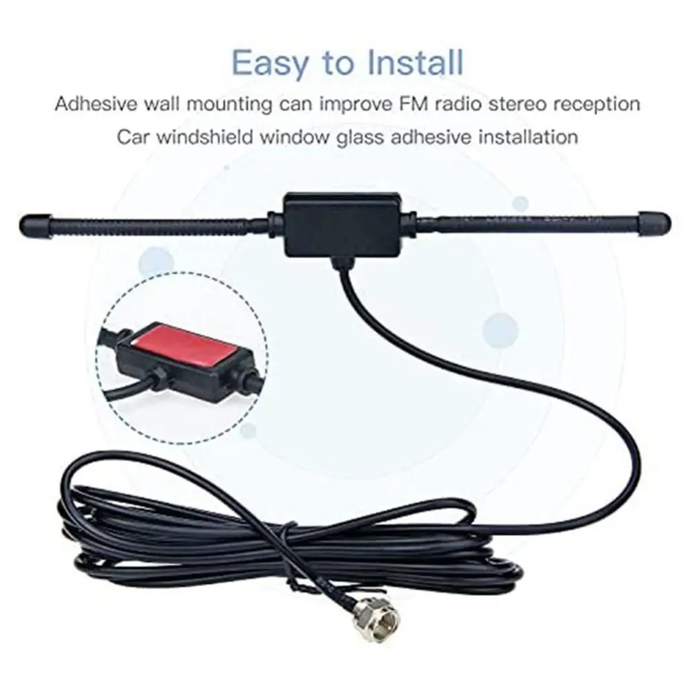 Portable 75Ohm Radio Antenna Universal Stereo FM Dipole Aerial Plug Play FM Antenna Home Theater