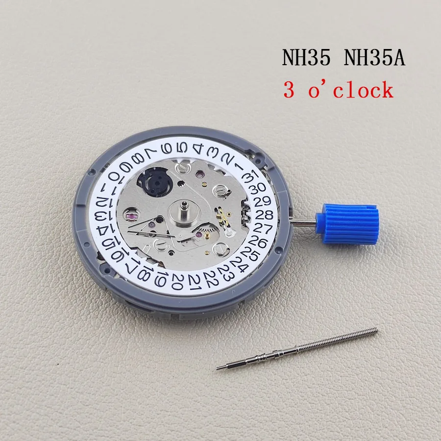 

NH35 Movement High Accuracy Mechanical Automatic Watch Movement Accessories Brand New NH35A Original Movement 3 o'clock Crown