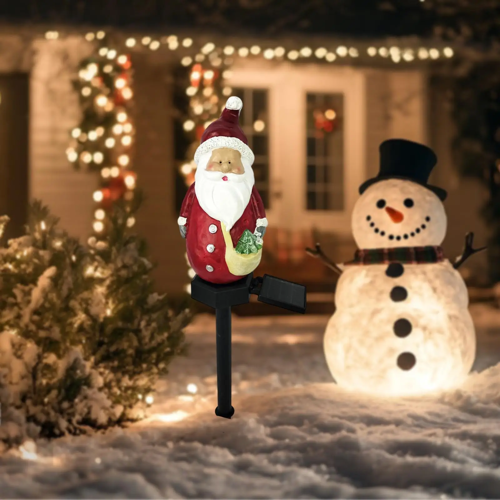 

Solar Christmas Stake Light Novelty Santa Figure Scene Layout Props Lawn Decoration Outdoor Solar Garden Lamp for Park Driveway