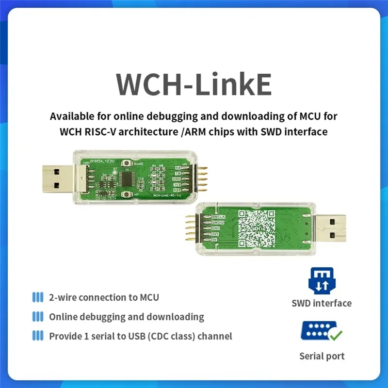 Summer Sale 2Pcs WCH-Linke Online Download Debugger Support WCH RISC-V Architecture MCU/SWD Interface 1 Serial Port To USB Chann