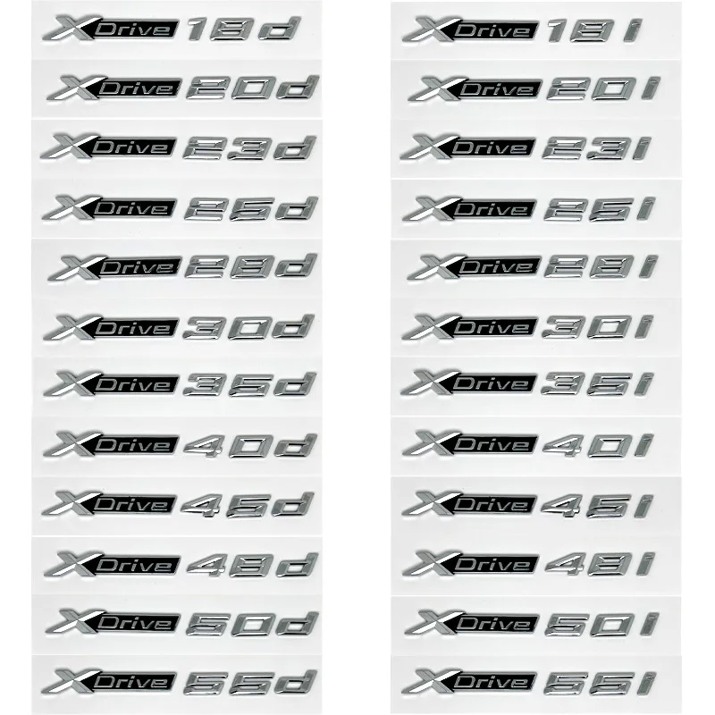 

3D XDrive 20i 30i 35i 40i 50i 30d 35d 40d emblema de guardabarros de coche insignia de maletero pegatina para BMW M X1 X3 X4 X5