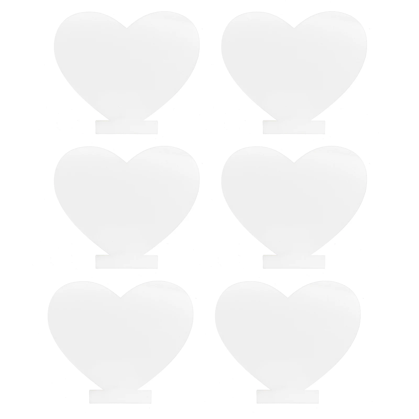 

6pcs Heart Shaped Acrylic Sign Pink Light Up Decor DIY Blank Board for Crafts Room Bar Cafe Office Decor Wear Resistant