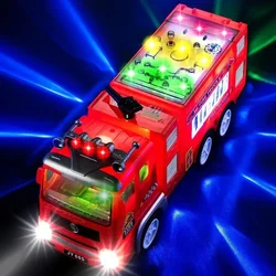 男の子と女の子のための音と光の火のトラックのおもちゃ、消防車、プッシュおもちゃの車、本物のfiretruck、siren音、幼児の誕生日プレゼント