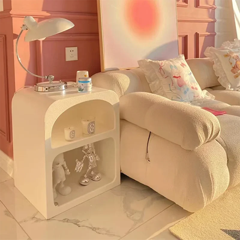 Nordic Cream Bedsides Table White Aesthetic Drawers Storage Bedsides Table Room Organizer Mesita De Noche Dormitorio Furniture image 5