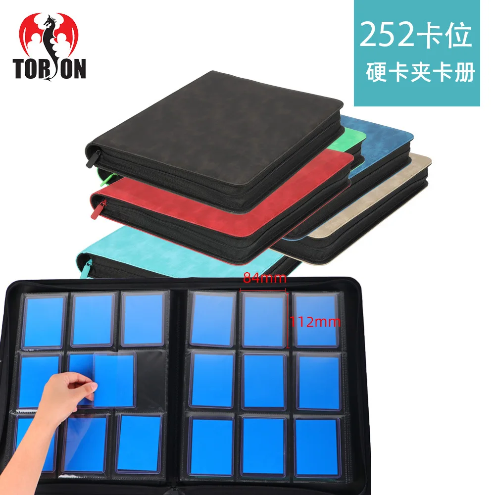 252Pockets Large Capacity Hard Card Binder, 9-Grid Pages for Pokemon, PP Transparent Card Album for Trading Cards