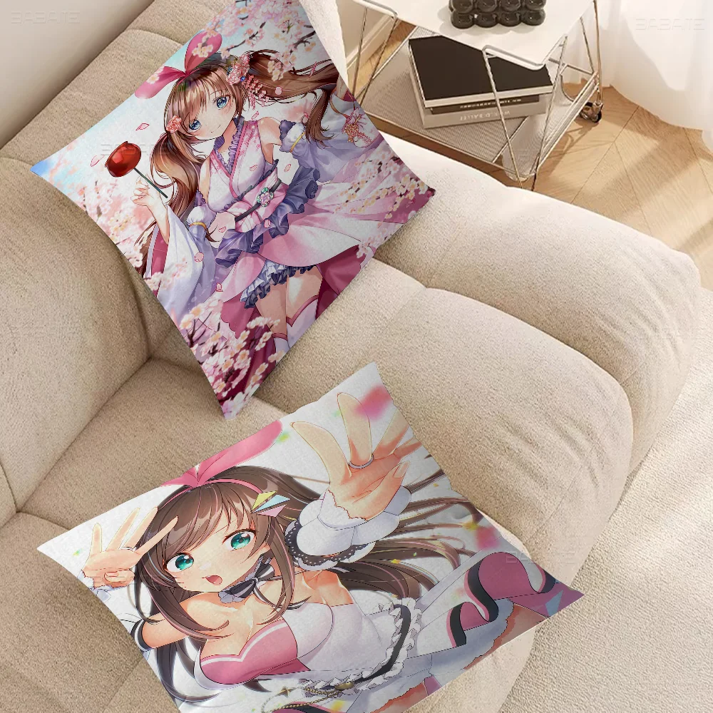 First Virtual Anchor Kizuna AI Cushion Cover Inches Farmhouse Decor Home Throw Pillow Covers For Couch Decorations