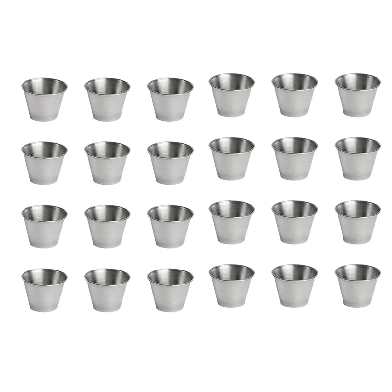 72 Pack Stainless Steel Condiment Sauce Cups,Commercial Grade Dipping Sauce Cups,Ramekin Condiment Cups Portion Cups