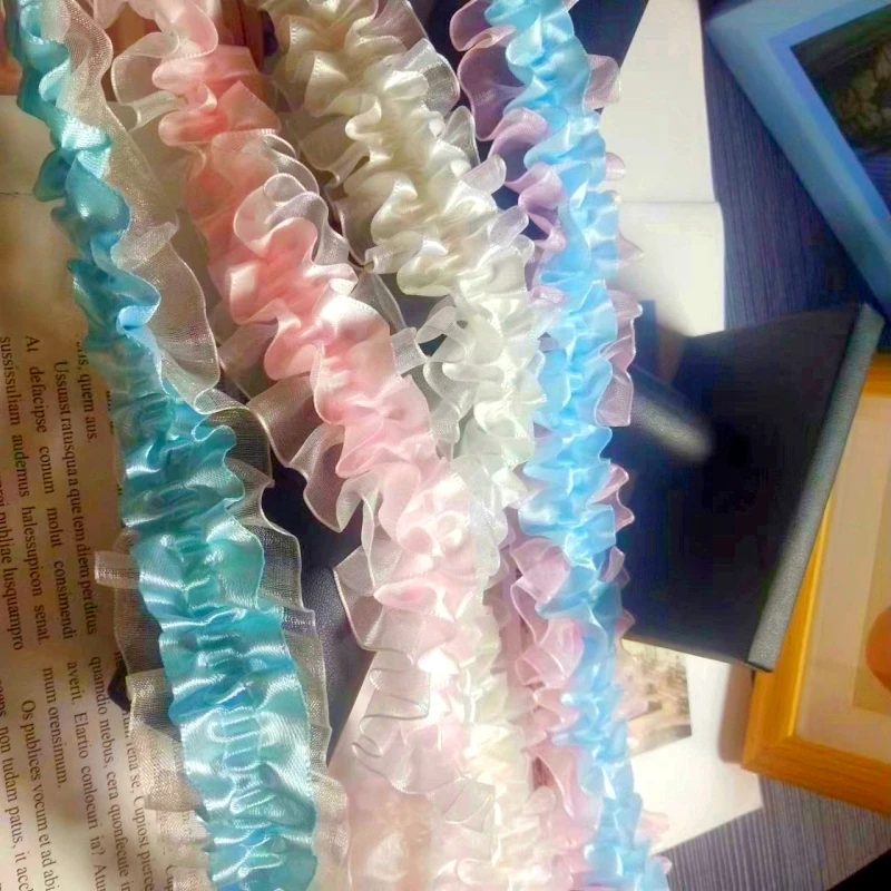 

Hot selling double stretch center fold lace ribbon DIY hat headwear bag Swimsuit strap Sewing picture frame trim accessories