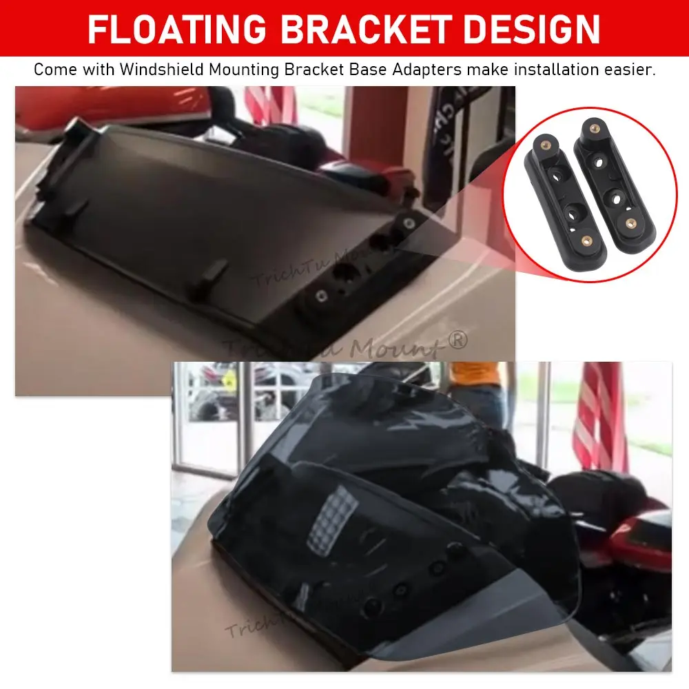 زجاج أمامي أسود للدراجة النارية مقاس 10 بوصات منحرف للرياح مناسب لموديلات Harley CVO Street Glide FLHXSE 2023 - أحدث