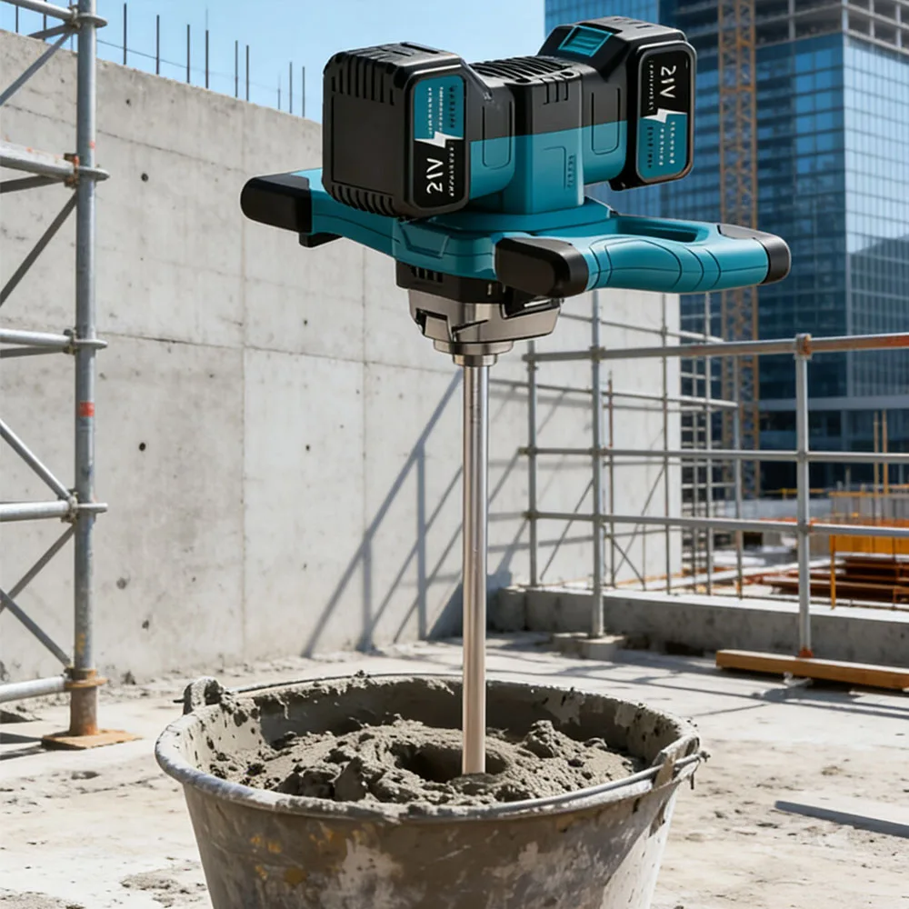 خلاط الخرسانة الكهربائية المحمولة المحمولة خلاط الاسمنت الخرساني 6 سرعات آلة خلط الجص والجص أداة تقليب الطلاء #5