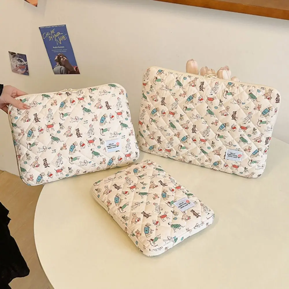 

Briefcase Puffy Tablet Protective Case Large Capacity Lightweight Computer Storage Bag Embroidered Laptop Notebook Case Travel