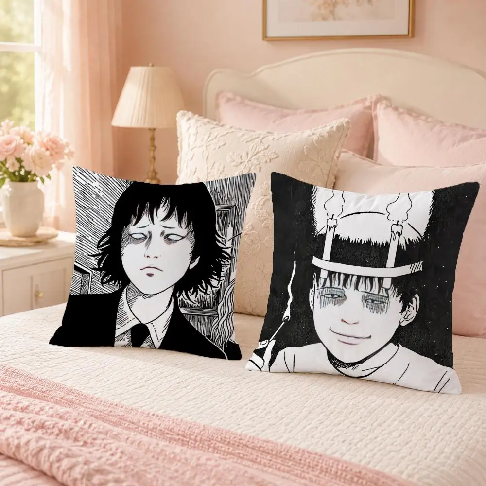 Famous Artist J-Junji ItoS Cushion Cover Soft Skin Friendly Cloud Like Comfort Pillow Cover for Sofa Bed Seat