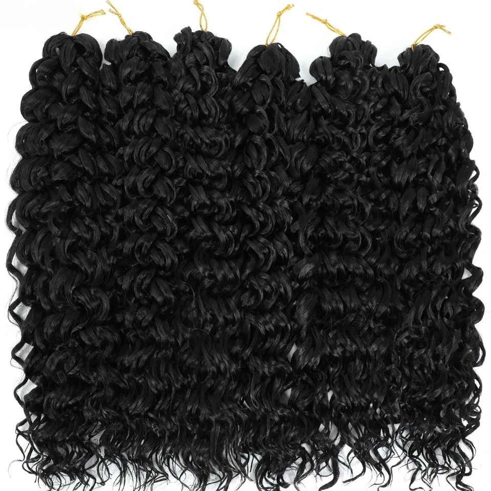 Curl Crochet Hair 14/18 Inch Beach Curl Water Wave Crochet Braids Ocean Wave Curly Crochet Hair for Black Women Deep Wave