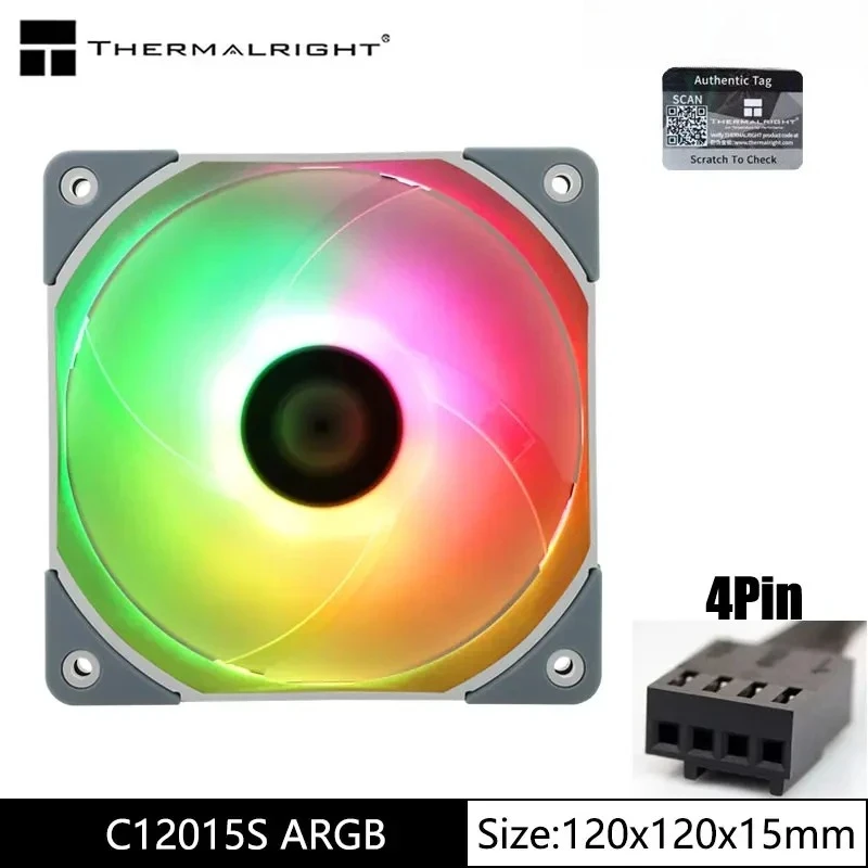 Kipas Pendingin CPU Seri Thermalright TL-C12015 120X120X15Mm 4pin PWM Casing Komputer Kipas Pendingin Senyap Kipas Performa Ultratipis