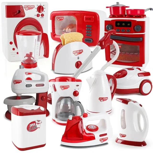 Urządzenia kuchenne Zabawki Zestaw kuchenny dla dzieci Zabawka Kuchnia Domek dla lalek Akcesoria Blender Ekspres do kawy Mikser Toster