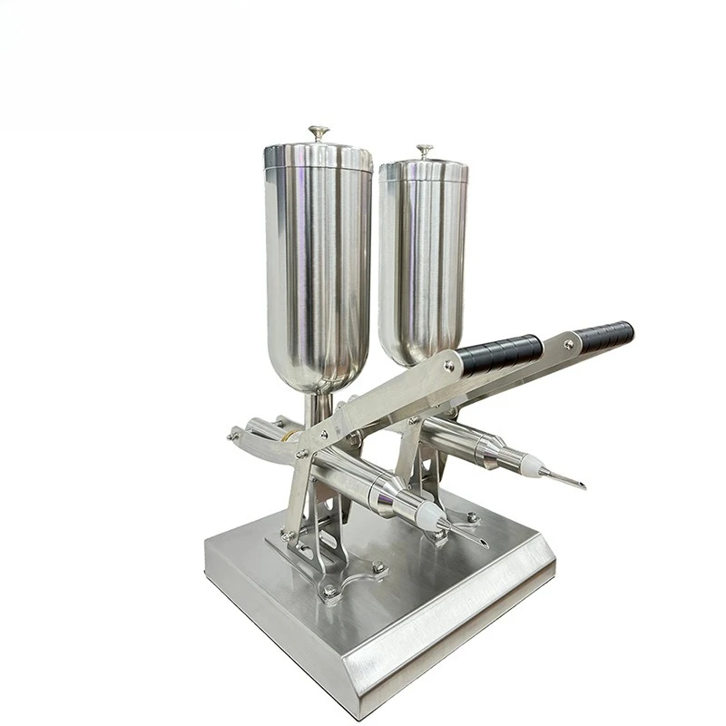 Six Desktop Double Head Cream Filling Machine Chocolate Filling Machine Jam Core Injection Machine