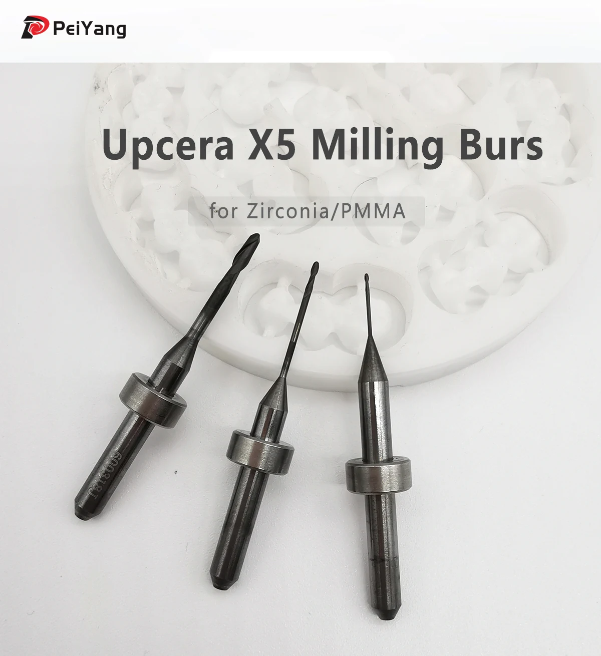 

UPCERA X5 Milling Burs for Zirconia Diamond Coating 2.0/1.0/0.6 for Dental Lab Dental Zirconia Milling Burs
