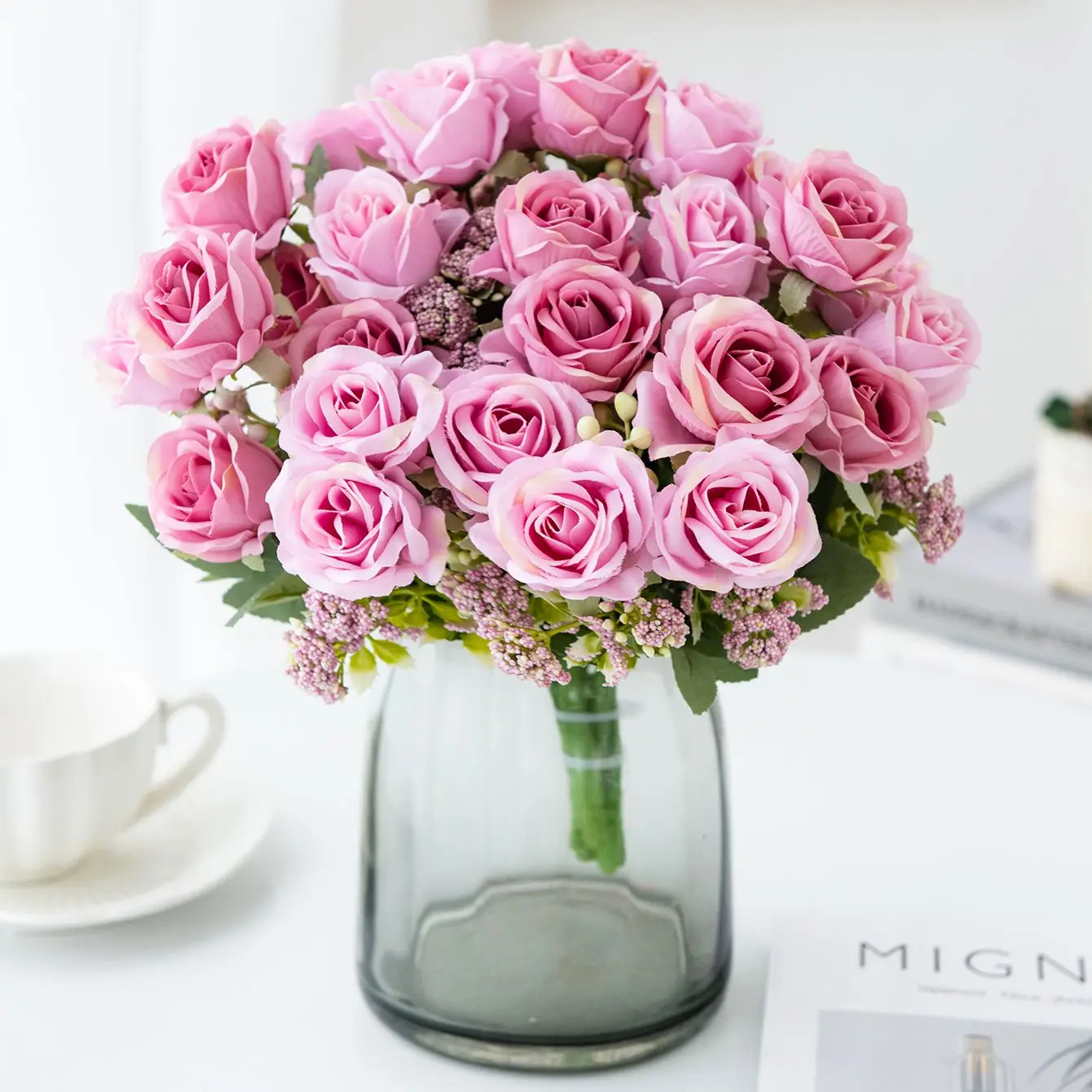 Flores Artificiales, Rosas de Seda, para Decoración de Jardín, Hogar, Mesa, Jarrón, Boda, Corona, Ramos de Novia, Decoración de Patio, Manualidades, Regalos y Accesorios
