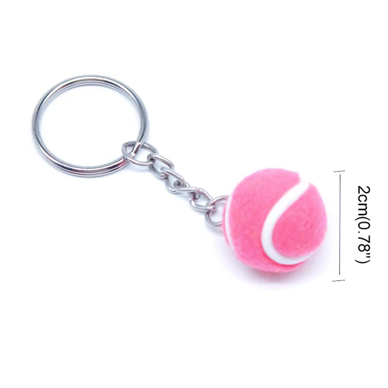 1 llavero con pelota de tenis, llavero de Metal, llavero de coche, llavero, colgante de cadena deportiva, regalos para niños, recuerdo de Club de pelota deportiva