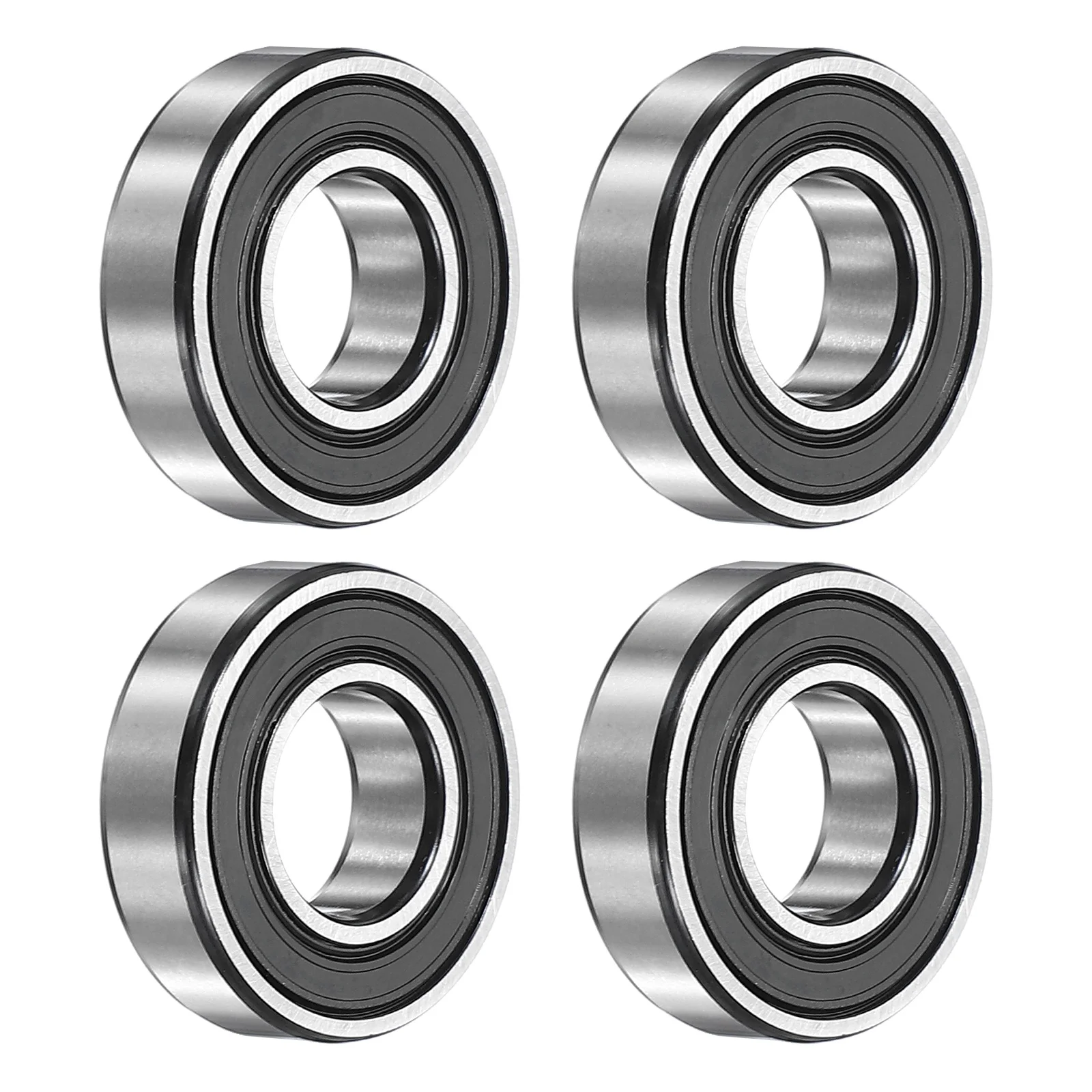 1/2/4Pcs Deep Groove Ball Bearings 2RS High Speed Double Rubber Seal Bearings Pre-Lubricated and Stable for Machinery Repairs