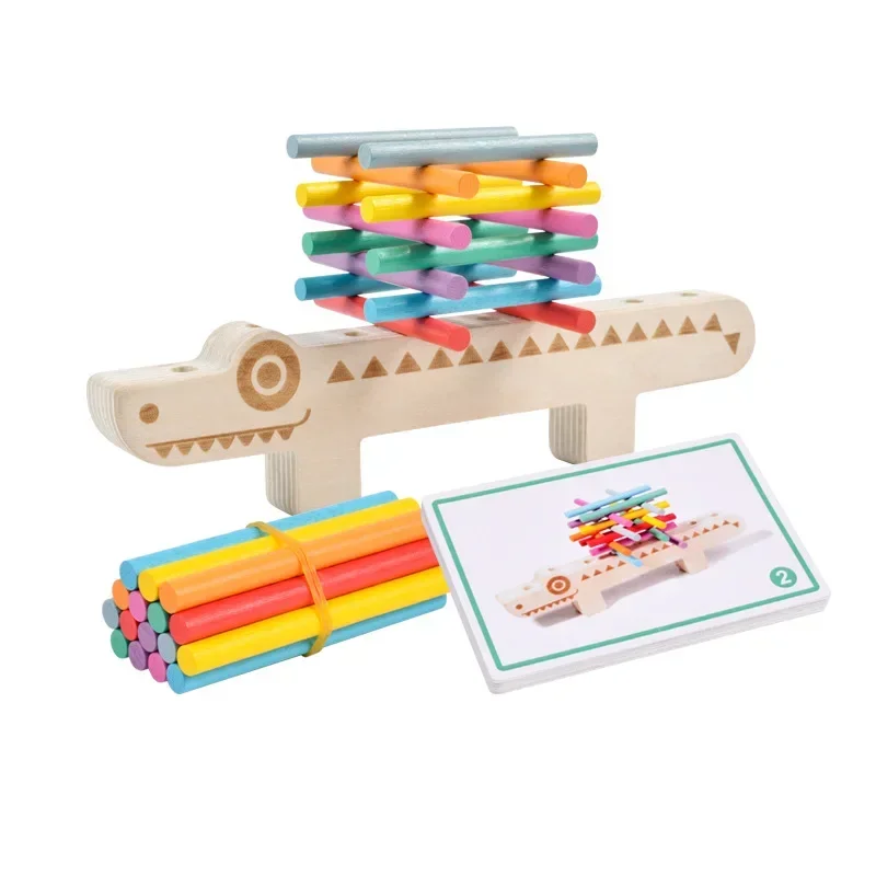 Brinquedos montessori para crianças, brinquedos educativos de cognição colorida de madeira, jogos de equilíbrio, brinquedos de matemática, brinquedo de motor fino para crianças de 2 anos ou mais