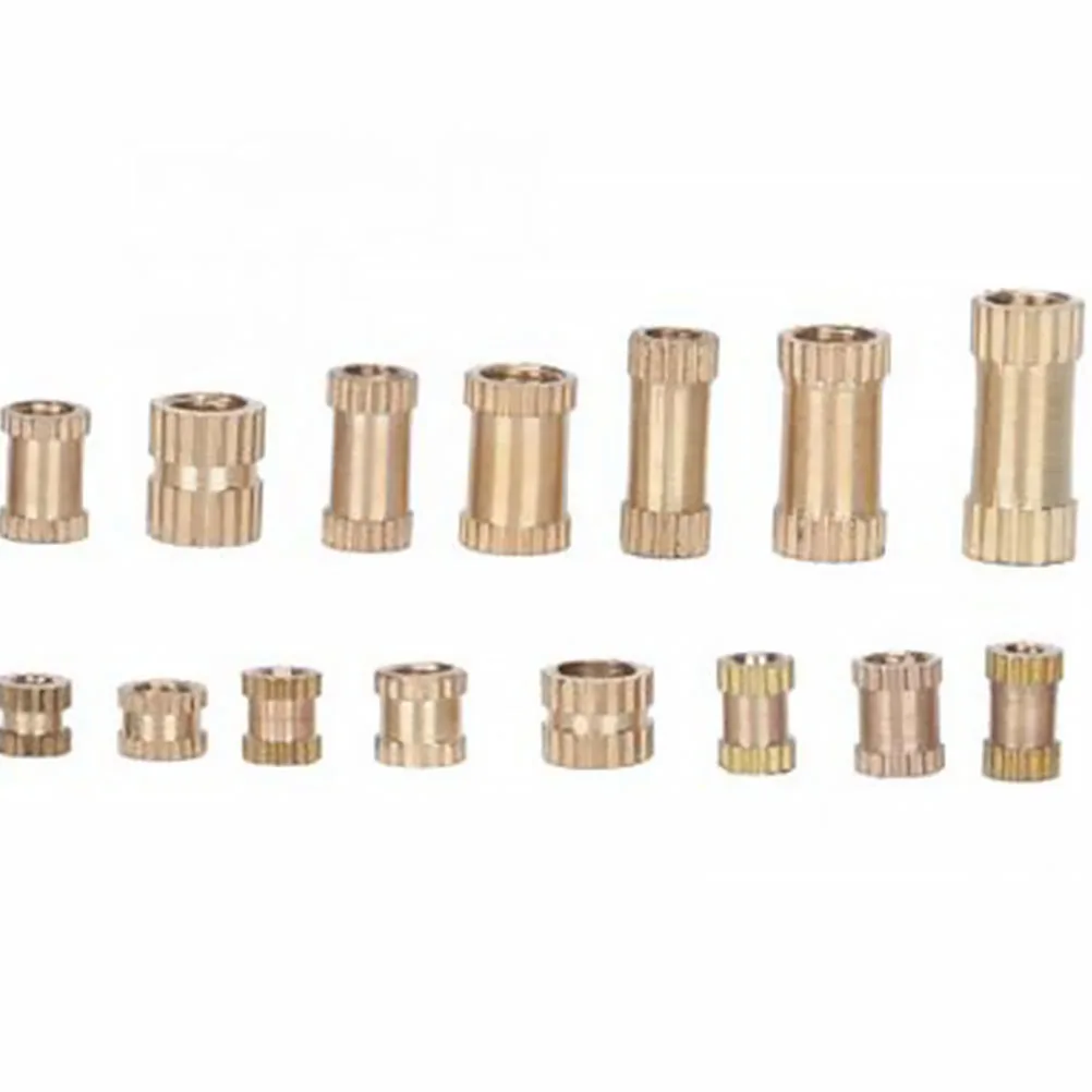 

450 Pcs Brass Knurled Nuts Fastener Set Stainless Steel Screw Golden Kit Thermoplastic Inserts Automotive Medical Devices