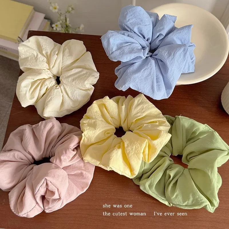 

Korean Solid Large Intestine Scrunchie Women Sweet Hair Ornament Colorful Hair Band Rubber Band Hair Tie Girl Hair Accessories