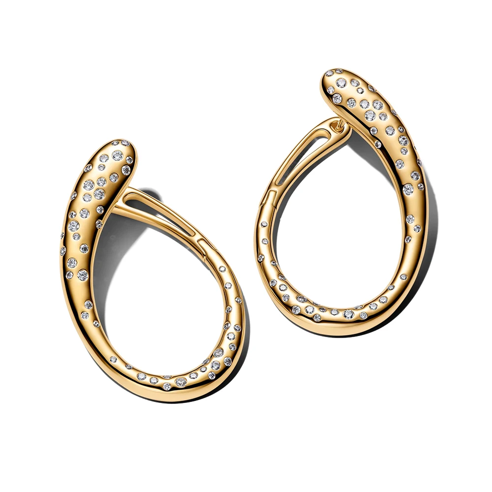 925 Sterling Silver Organic Zircon Inlay&Oval EarringsLadies' Fashion Banquet Jewelry Accessories