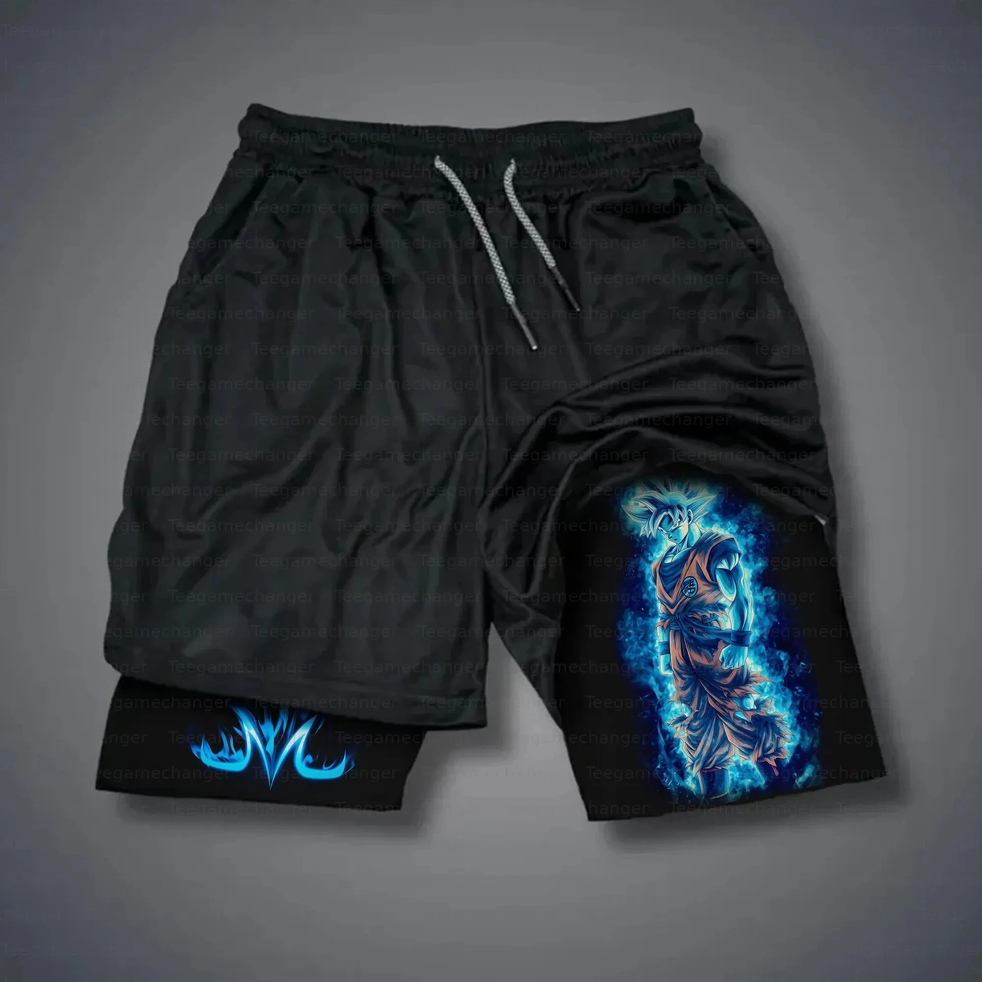 กางเกงขาสั้นกีฬาผู้ชายคุณภาพสูงลายอนิเมะดราก้อนบอล Z แอร์เวฟ ปี 2026 จาก Bandai พร้อมเชือกผูกเอวและเสื้อแจ็คเก็ตฟิตเนส