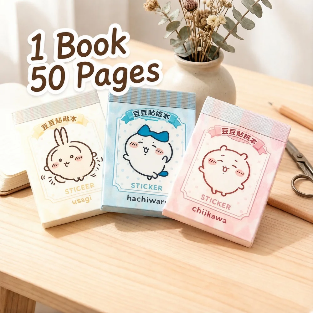Genuine Chiikawa Sticker Booklet 50 Pages Hachiware Usagi Cute Stickers for Notebook Diary Album Planner Decoration Gifts
