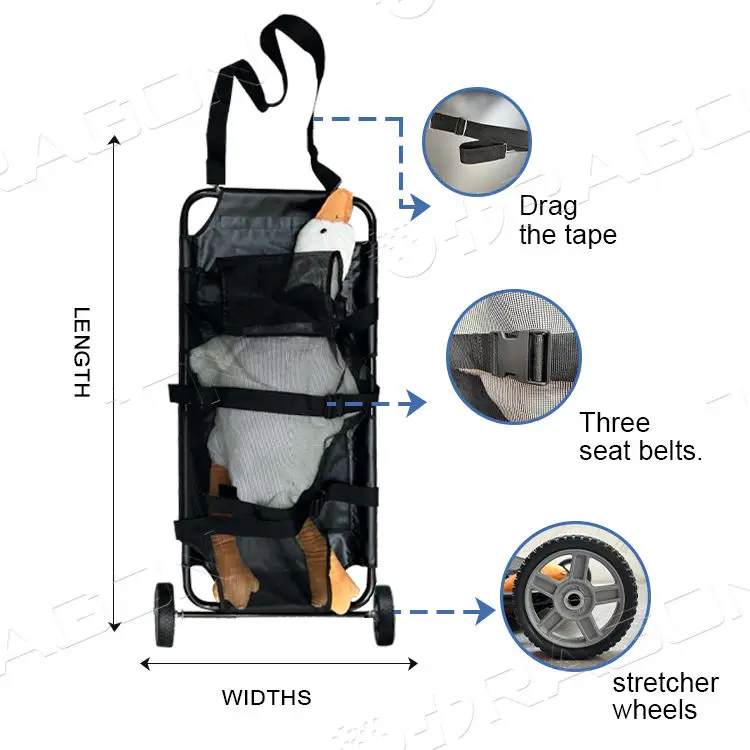 

Medical Pet Stretcher Small Animal First Aid Trolley Carbon Steel Folding Stretcher Anti-bite Animal Rescue Stretcher for Dog