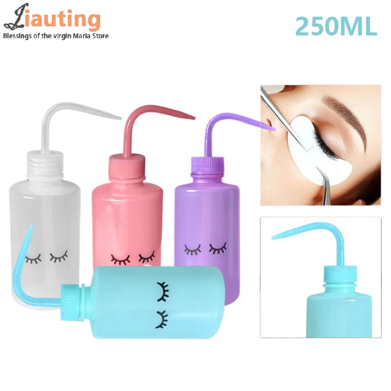 250ml Eyelash Cleaning Washing Bottle Eyebrow Remover Skin Care Plastic Squeeze Washing Bottle For Eyelash Extension Tattoo Tool