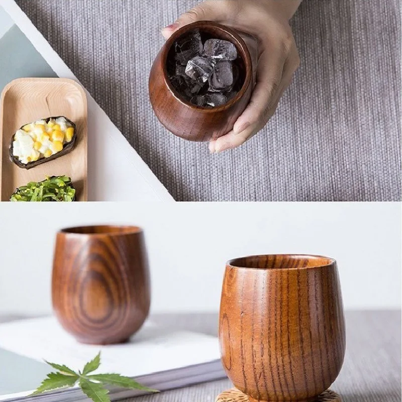 100Ml Big Belly Cup Creative Pattern Solid Wood Handcarved Anti Scald Tea Cups Simple Fragrant Original Tableware 3