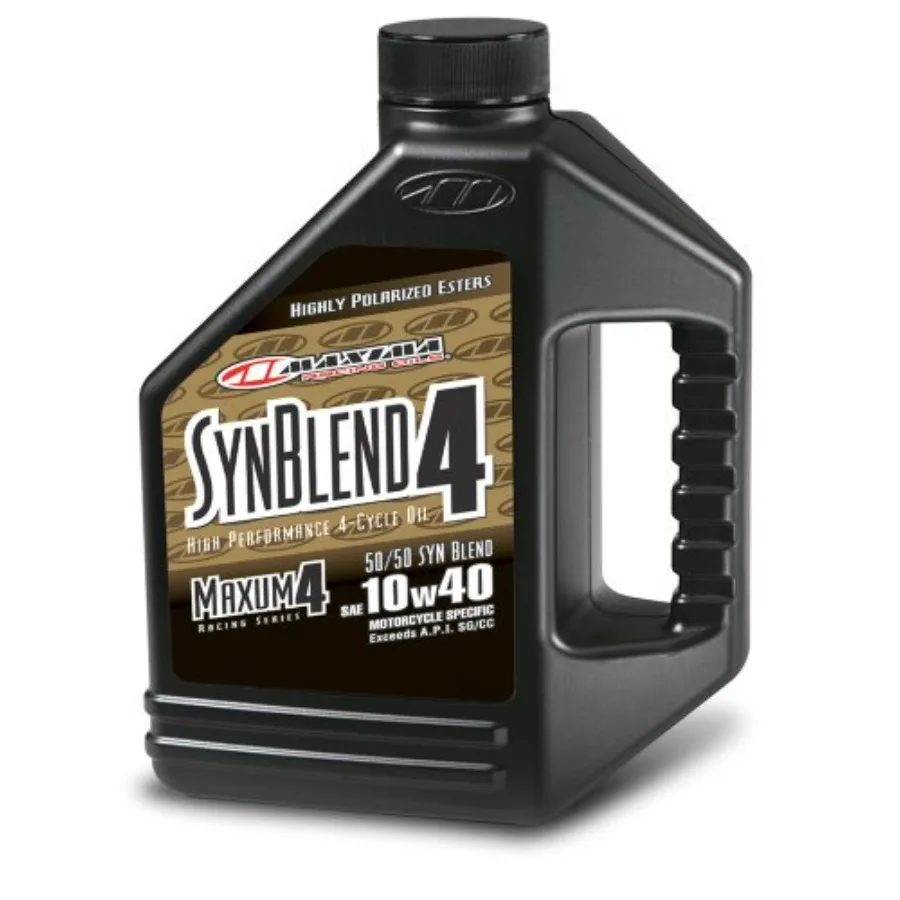 

Racing Oils Syn Blend 4 10W-40 Synthetic Blend Motorcycle Engine Oil 1 Gallon Bottle 2-Pack for High-Performance Riding Red Enh