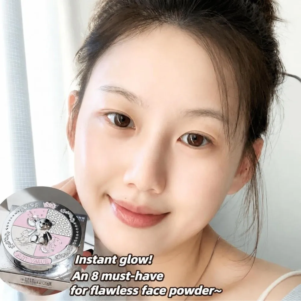 Oil Control Pressed Powder Matte Long Lasting Setting Powder Pearlescent Texture Waterproof Highlighter Powder Makeup Routine