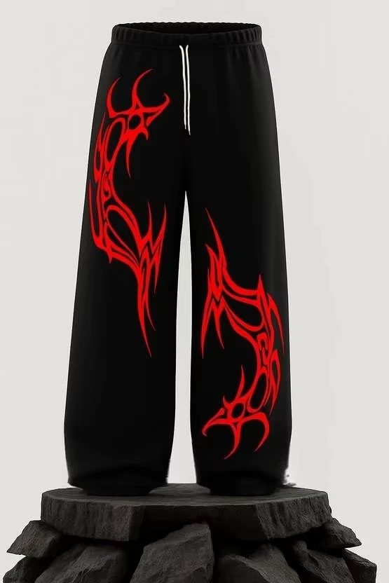 Gothic Street Style Men's Women's and Kids Casual Sports Summer New Campus Fashion Essential Trend Printed Oversized Loose Pants