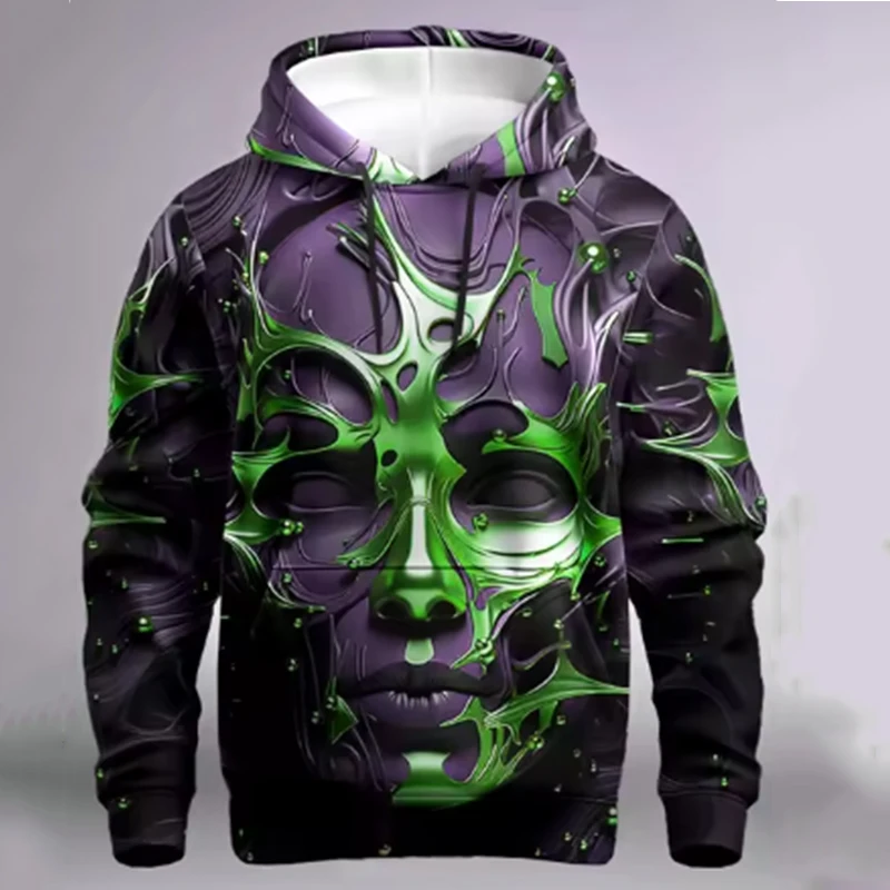 Men\'s Fashion 3d Printed Face Graphics Hoodie Street Trend Clothing Hoodie Hoodie Spring Designer Hip Hop Loose Casual Sports