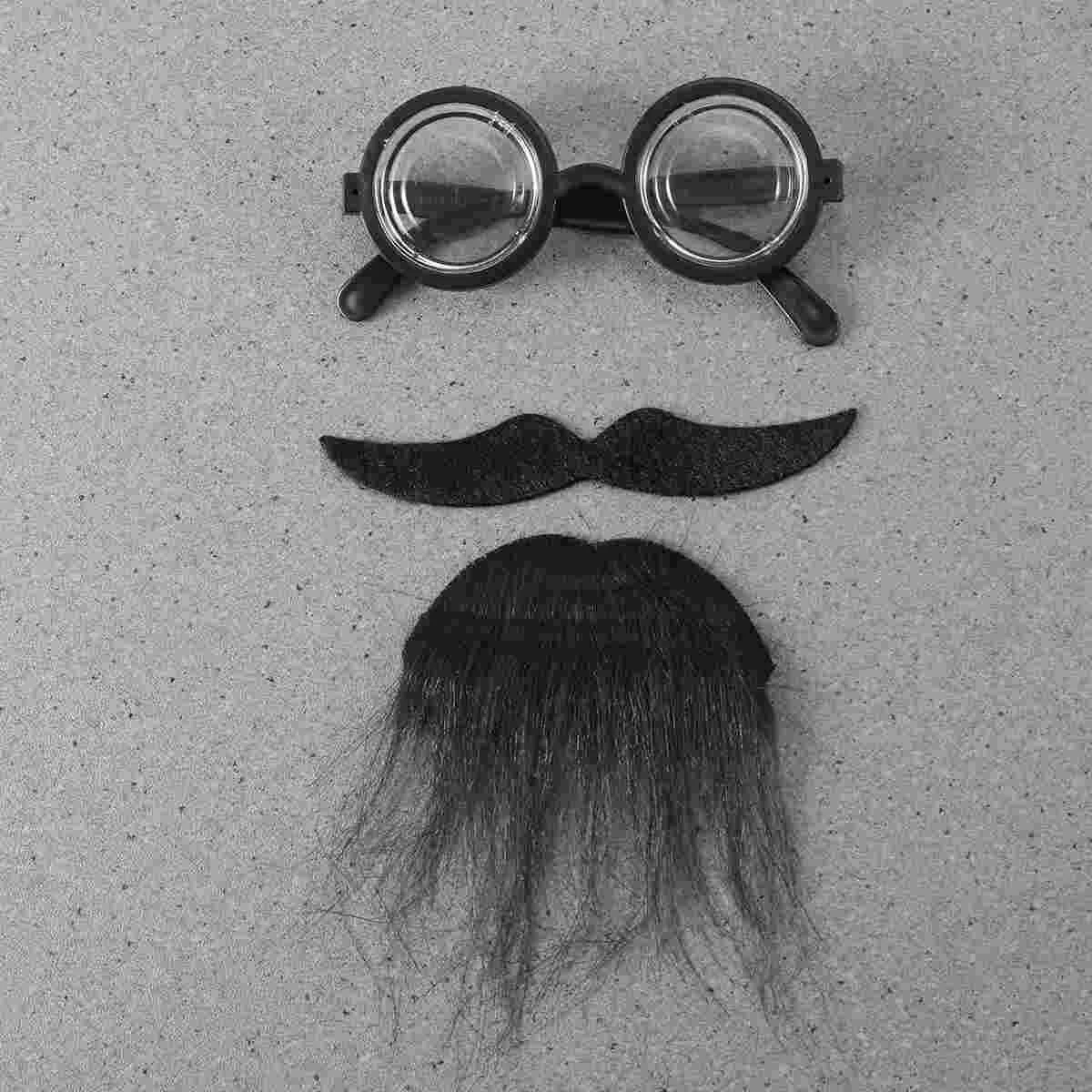 Kit bigode falso para festa de Halloween, Props Beard Suit, Trajes Novidade Branca, Engraçado e Novidade