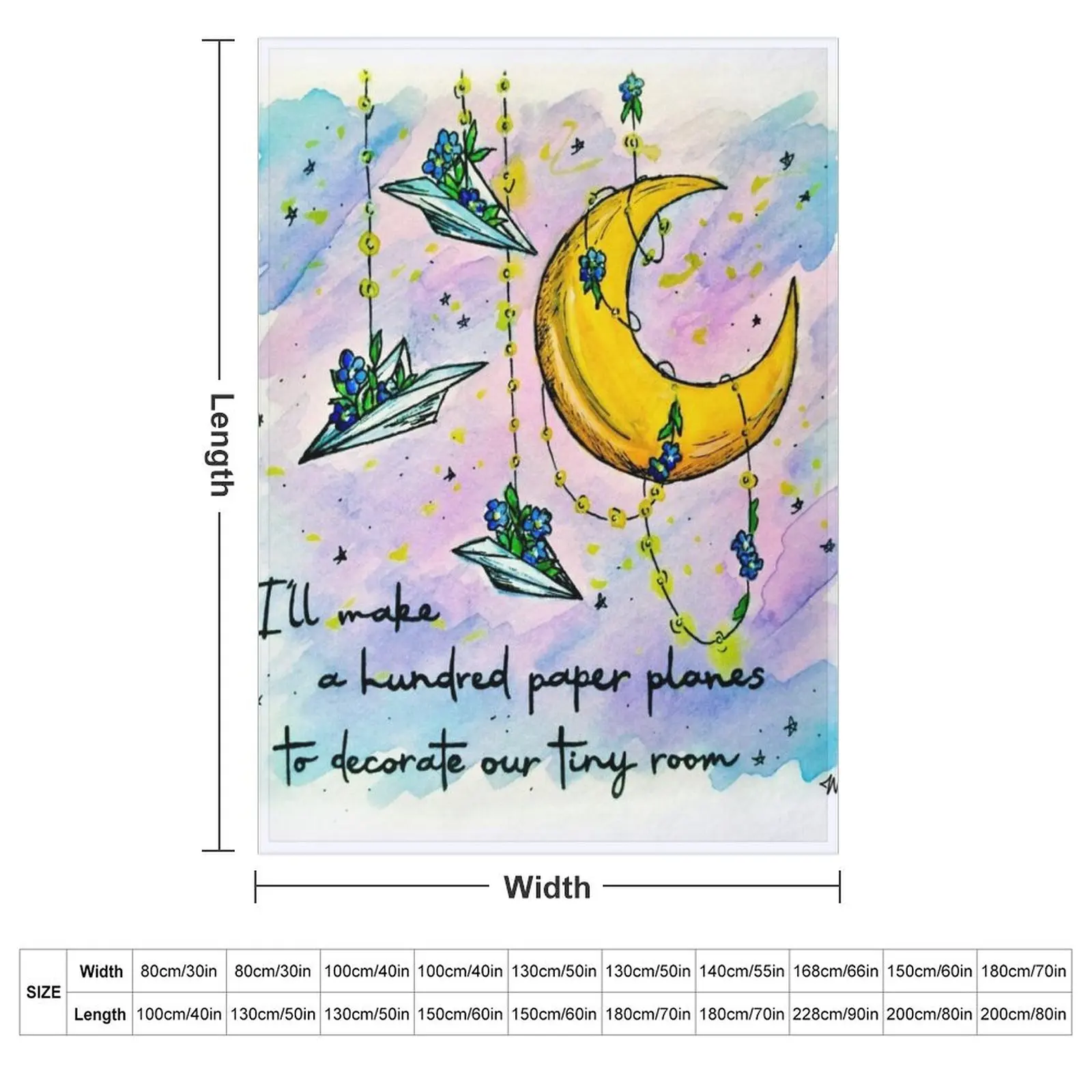Little Miss Why So Paper Planes & Forget-Me-Nots Inspired by The Amazing Devil Throw Blanket