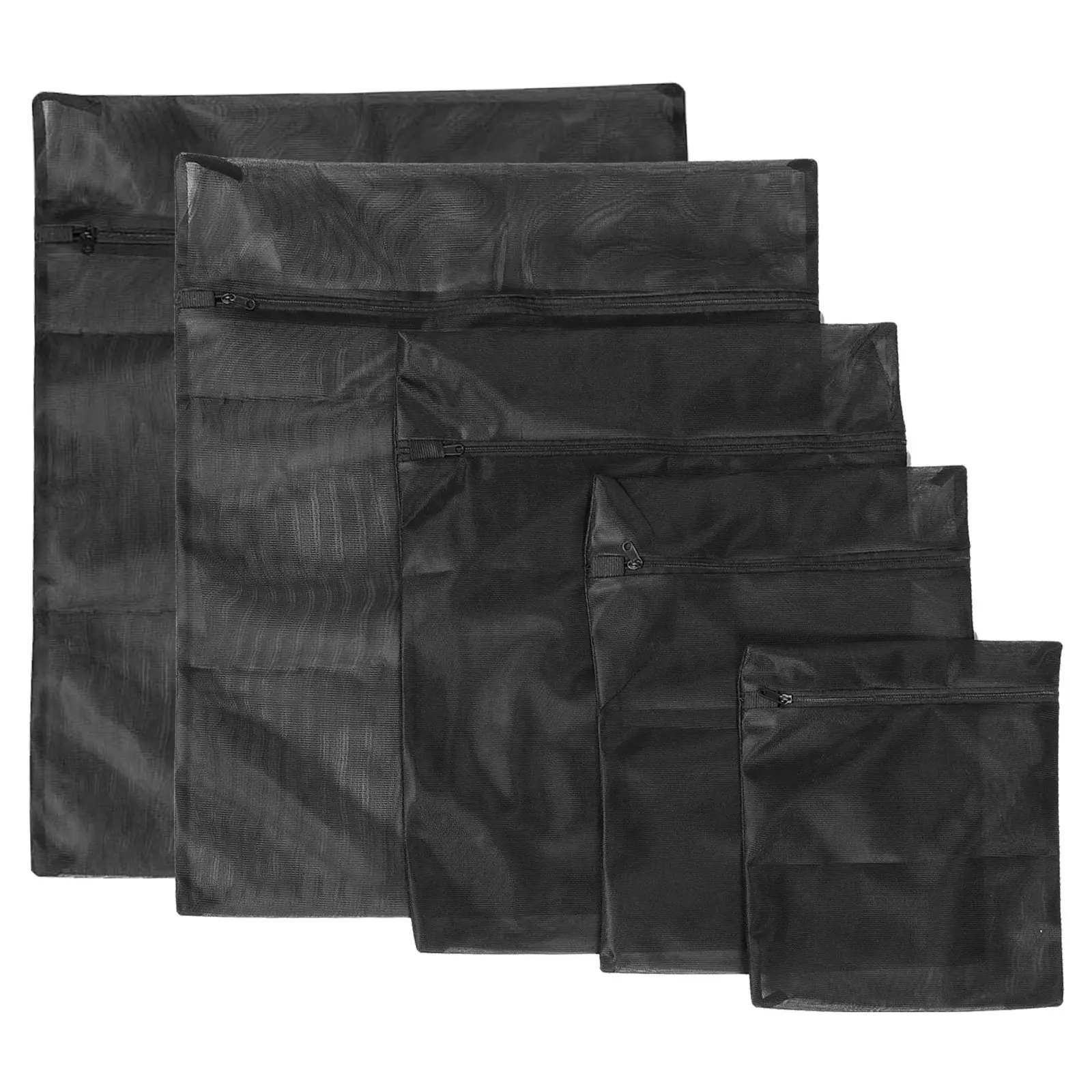 5Pcs Laundry Mesh Wash Bags Black for Delicates Bra Underwear Lingerie Socks Zipped Mesh Net Lingerie Wash Bag