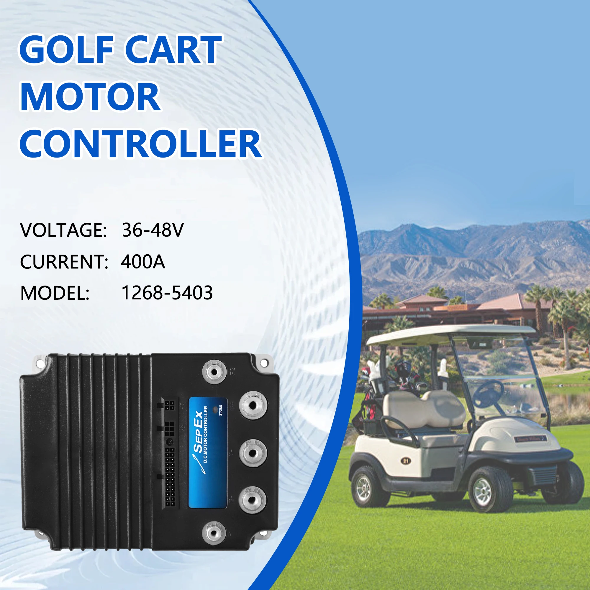 1268-5403 48V 400A Controlador de velocidade do motor DC para carrinho de golfe Curtis Ezgo Club Car 1999-UP
