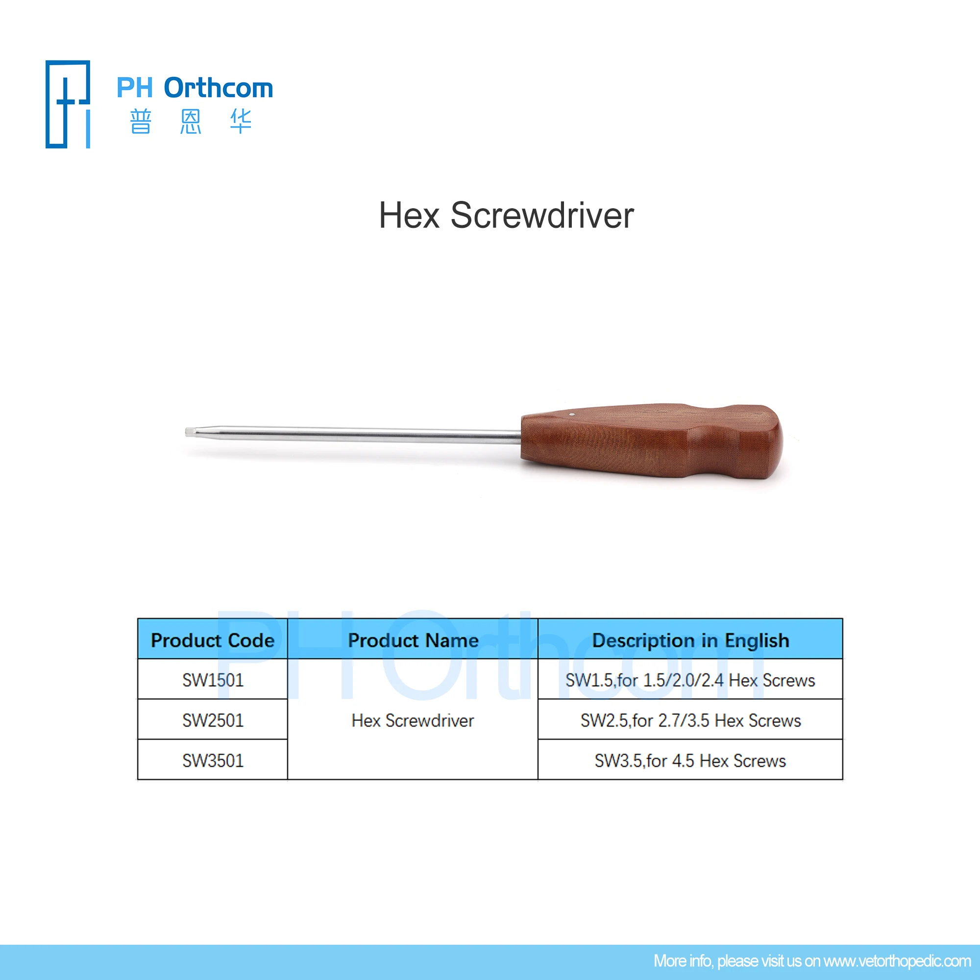 

Hex-head Screwdriver Veterinaria Tools Pets Mascotas Orthopedic Surgical Instruments Medical Supplies and Equipments