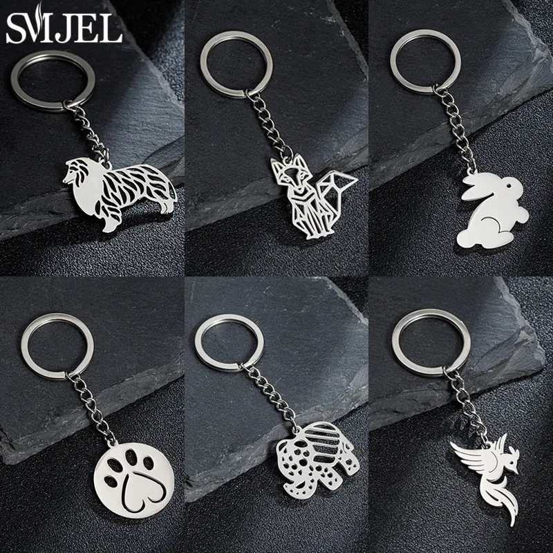 حلقات مفاتيح كرتونية حيوانية للنساء والرجال ، سلسلة مفاتيح فاارقة ، ذئب ، أرنب ، فيل ، فينيكس ، مناسب للكبار ، مفاتيح سيارة ، هدايا للفتيات #1
