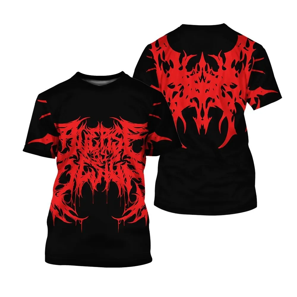 

Mens gothic style clothing with digital printed striped graphic t shirts loose casual round neck sports short sleeved trendy top