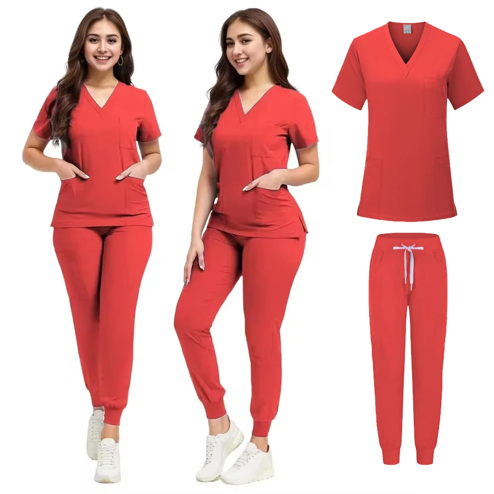 Medical Scrubs for Men Women Beauty SPA Nurse Uniform Pet Clinic Veterinary Dentistry Work Clothes Breathable Jogger Set