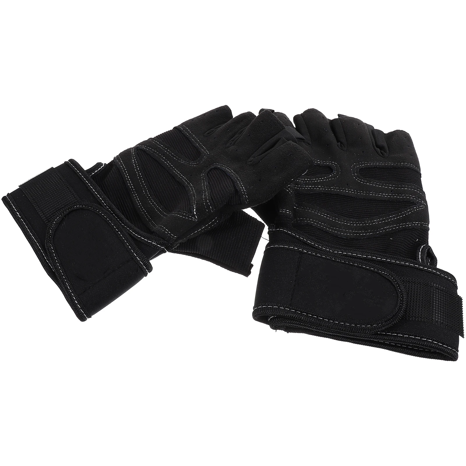 

Sports Fitness Half-finger Gloves Black Gym Men Riding Shock-absorbing Anti-slip Breathable Elastic Cloth Material