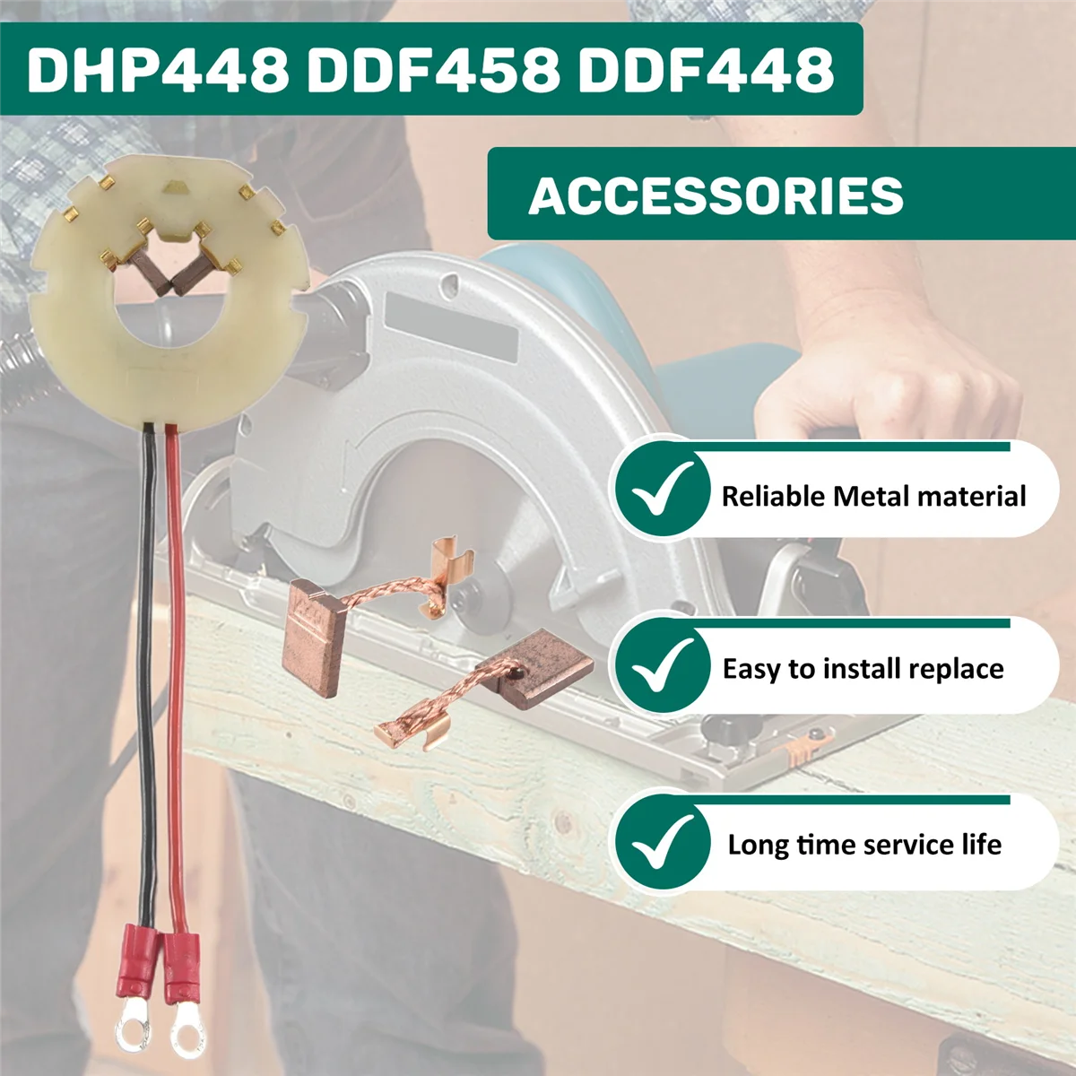 Portaescobillas de carbón para 638991 -1 638614 -1 DF458D DHP458 DHP448 DDF458 DDF448 BDF458 CB-440