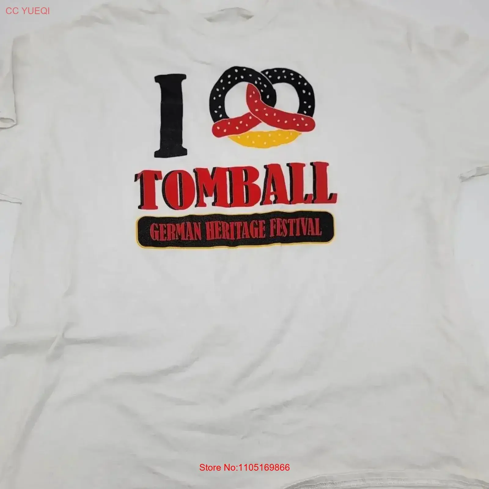 Tomball Texas TX Men's 2XL T shirt I Pretzel Germanfest XXL vintage Washed Comfortable Slightly Stretched graphic vintage
