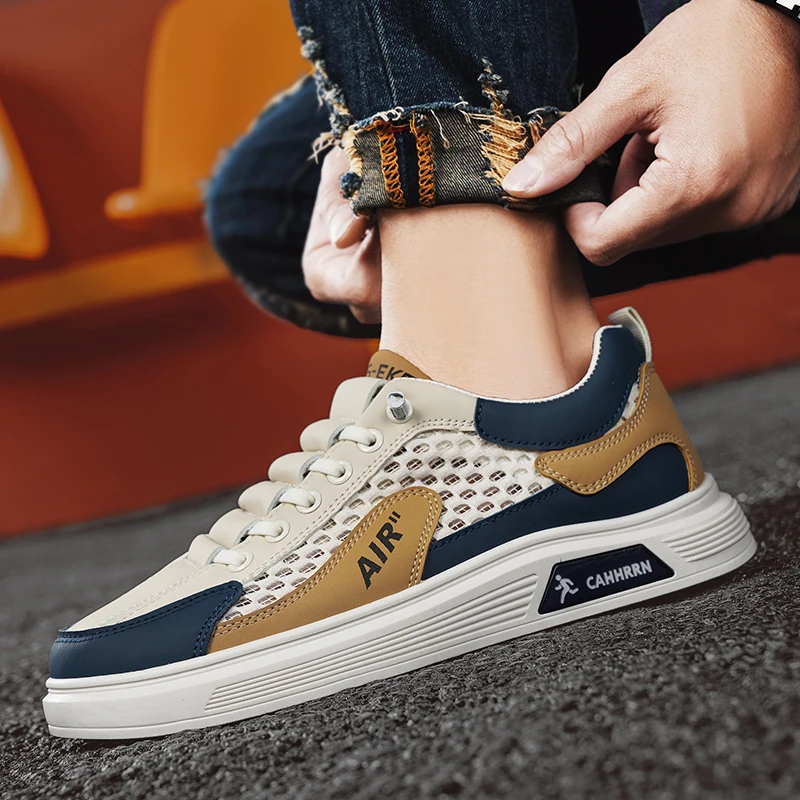 YRZL Men's Sneakers Shoes Board Shoes Non Slip Lightweight Sports Casual Shoes Comfortable Walking Gym Workout Men Board Shoe