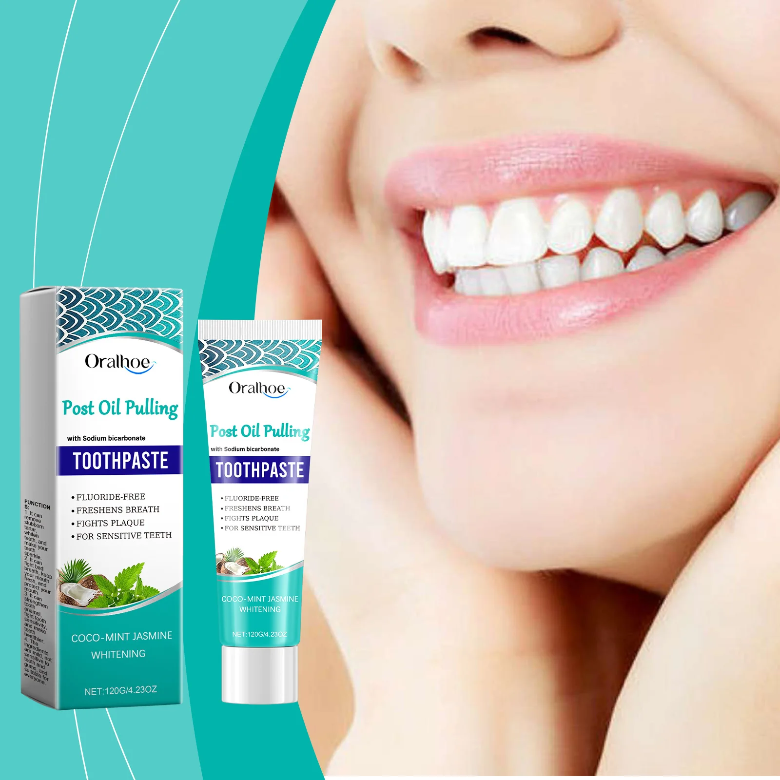 

Зубная паста с кокосовым маслом W-отбеливающая зубная паста для восстановления кариеса, уменьшение пожелтения, глубокая очистка, удаление налета, пятен, лечение десен, зубная паста